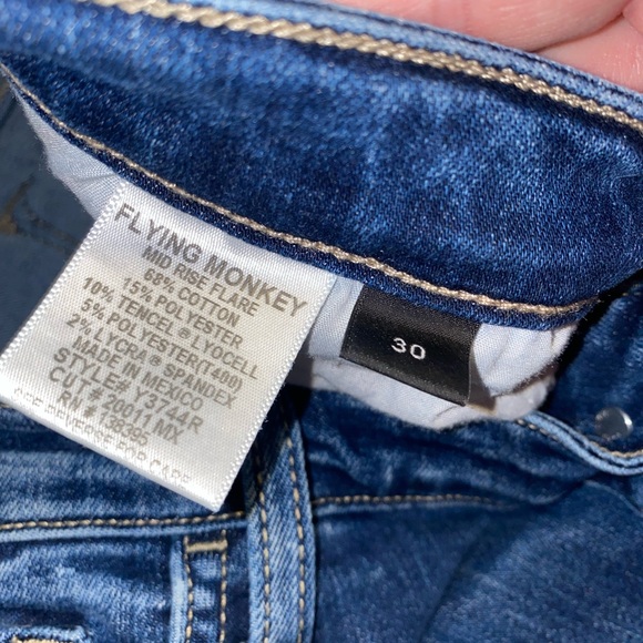 Flying Monkey Mid-Rise Flare Blue Jeans Women’s size 30 - Picture 6 of 7